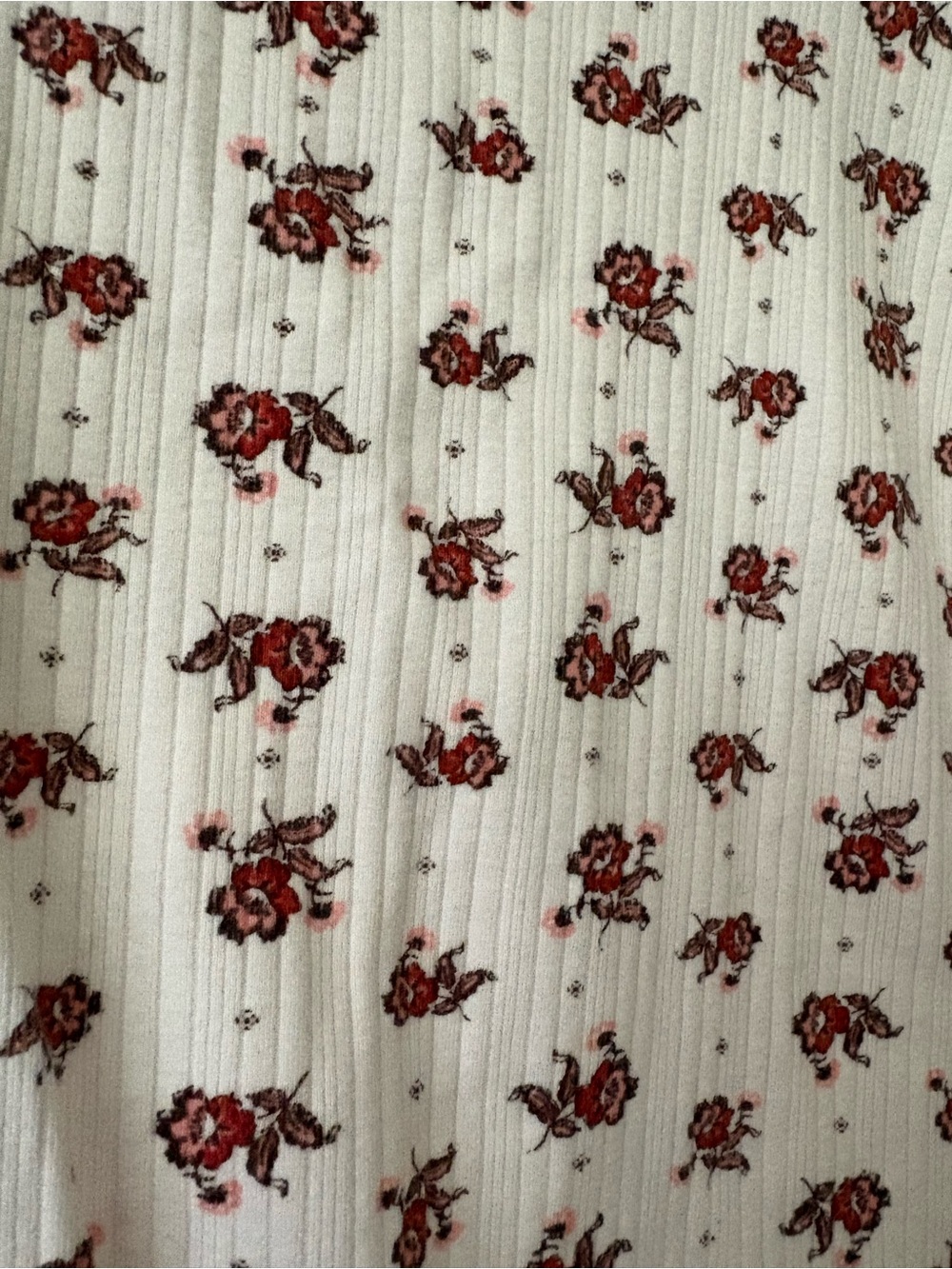 Old Navy Cream with Red and Pink Floral Print- long sleeve shirt